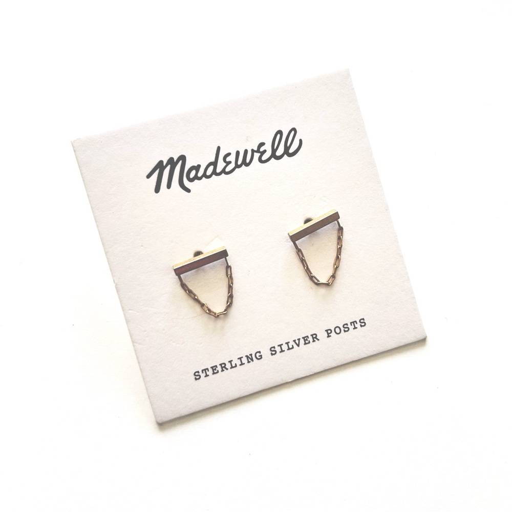 Madewell Bar And Chain Post Earring Gold